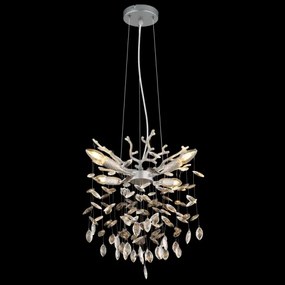 Globo 64138HS - Lustră suspendată pe cablu QUEENA, 4 x E14 / 40 W / 230 V, argintie