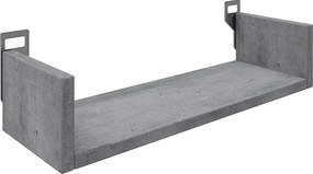 Etajera de perete Dervana din PAL melaminat, gri ciment, 45x15x10 cm
