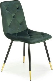 Scaun K438, verde inchis/negru, stofa catifelata/metal, 45x50x86 cm