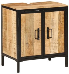 vidaXL Dulap pentru chiuvetă de baie 55x35x60 cm lemn masiv mango&amp;fier