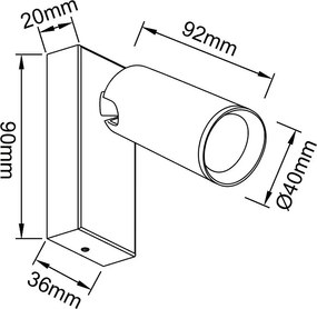Aplica cu spot GU10 directionabil NAZARE alb