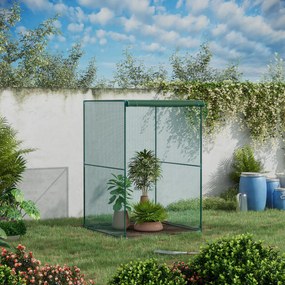 Outsunny Jaula de Cultivo para Plantas 120x120x180 cm cu Ușă Enrollabilă și Structură din Oțel pentru Grădină Terrasă Culoare Verde | Aosom Romania