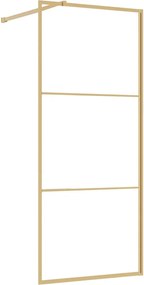 vidaXL Paravan de duș walk-in auriu, 90x195 cm sticlă ESG transparentă