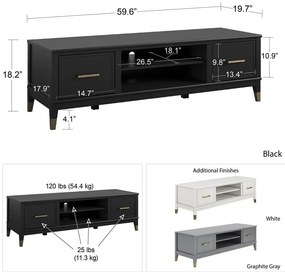 Masă TV CosmoLiving by Cosmopolitan Westerleigh, alb