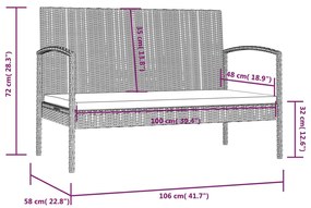 Set mobilier de gradina cu perne, 8 piese, gri, poliratan Gri, 8