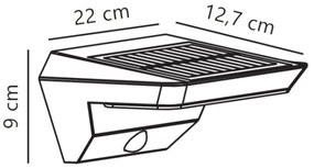 Nordlux - Aplica solară LED cu senzor AGENA LED/5W/3,7V IP44