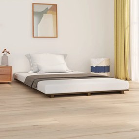 824601 vidaXL Cadru de pat, maro miere, 120x190 cm, lemn masiv de pin