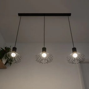 Lustră suspendată cu cablu SOLANO 3xE27/15W/230V negru/auriu