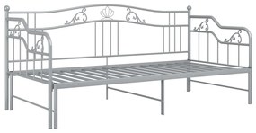 Cadru pat canapea extensibila, gri, 90x200 cm, metal Gri