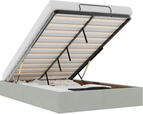 vidaXL Cadru pat otoman fără saltea Gri deschis 120x200 cm catifea