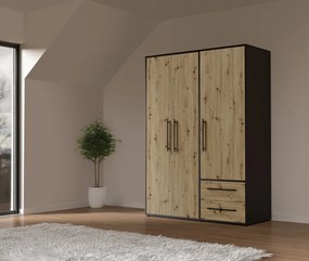 Dulap, stejar artisan/negru, MOSKA TYP 1