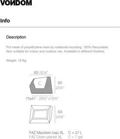 Ghiveci / Jardiniera plante design decorativ modern FAZ PLANTER XL I