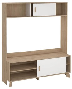 Mobilier TV Iker, hickory jackson / alb