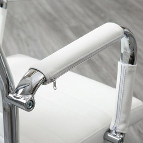 Vinsetto Scaun de birou ergonomic din piele ecologică, cu rotire și balans, 54x62x104-114 cm, alb | Aosom Romania
