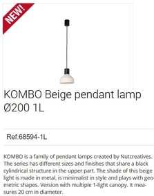 Pendul modern design minimalist KOMBO bej 20cm