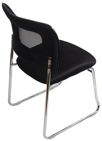 Scaun vizitator negru HRC 613F din mesh si cadrul cromat