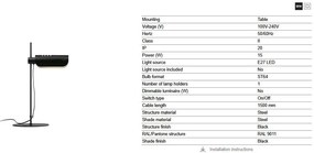 Veioza metal stil retro cu abajur ajustabil MARTINICA neagra