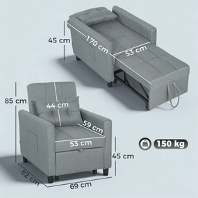 HOMCOM fotoliu transformabil | Aosom Romania