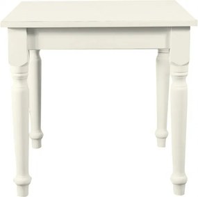 Masa fixa, L80 80 H78 cm, culoare alb antic, Lemn Masiv