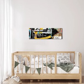 Tablou - Graffiti (cu ceas) (90x30 cm)