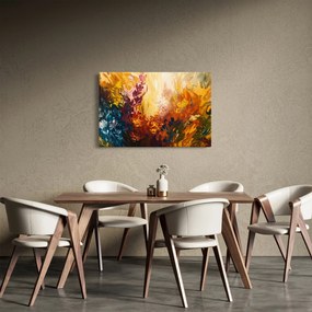 Tablou - pictură abstractă de flori (90x60 cm)