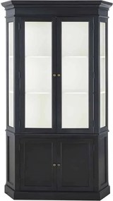 Vitrină lemn masiv gri Noir Antracit, 85 × 45 × 210 cm