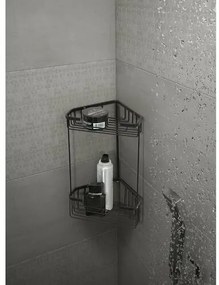 GEDY 2482-14 Smart raft de colț cu două etaje 20 x32,5 x 15,1 cm, negru mat