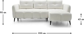 Colțar lemn masiv Apollo extensibil, 250 × 150 × 90 cm - Stânga