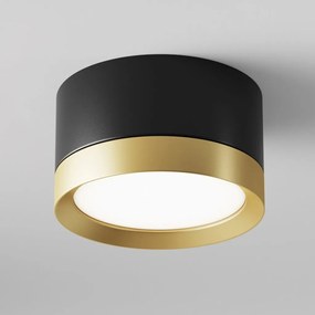 Spot aplicat design tehnic Janu negru, auriu mat