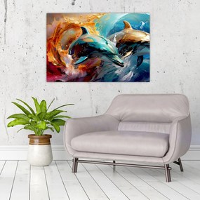 Tablou - Pictură de delfin (90x60 cm)