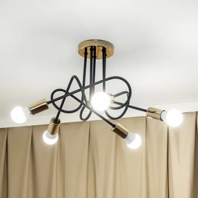 Lustră aplicată OXFORD 5xE27/15W/230V aurie/neagră