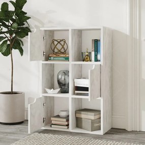 338161 vidaXL Bibliotecă, beton, 60x27,5x88 cm, lemn prelucrat