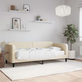 3196807 vidaXL Pat de zi cu saltea, crem, 100x200 cm, textil