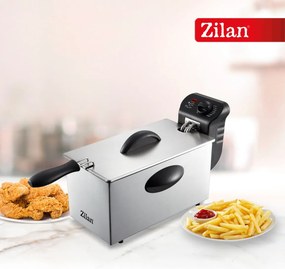 Friteuza Zilan ZLN1819 din otel inoxidabil, capacitate 3 litri, protectie la supraincalzire