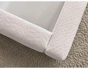 Pat matrimonial alb tapițat cu spațiu de depozitare cu somieră 180x200 cm Orlane – Bobochic Paris