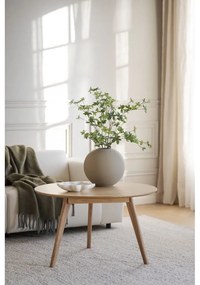 Măsuță de cafea în culoare naturală rotundă cu aspect de lemn de stejar 90x90 cm Yumi - Rowico