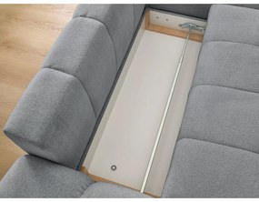 Colțar gri închis extensibil/cu spațiu de depozitare cu tapițerie din chenille (cu colț pe partea dreaptă/cu șezlong) Everest – Bobochic Paris