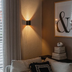 Lampă de perete inteligentă neagră cu alamă inclusiv Wifi G9 - Sabbio