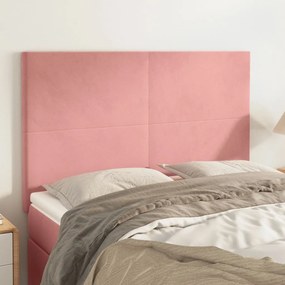 3116105 vidaXL Tăblii de pat, 4 buc, roz, 72x5x78/88 cm, catifea