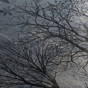 Tablou - Siluetă copac și frunze (90x60 cm)