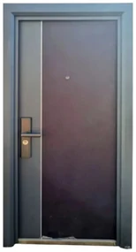 Usa metalica de exterior cu izolatie si vizor Novo Doors NDFC10001 ,deschidere stanga dreapta, 1 yala, dimensiuni multiple,tabla 1.2 mm, balamale si