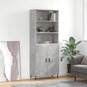 vidaXL Dulap înalt, gri beton, 69,5x34x180, lemn compozit