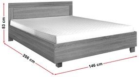 Pat matrimonial 140 cm Camber C23 (Alb) (cu somieră). 1043048