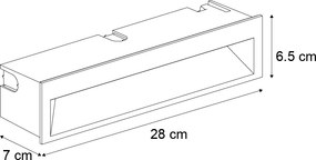Set de 6 Aplice Moderne Incastrate Negre de Perete 28cm incl. LED IP65 - Mert