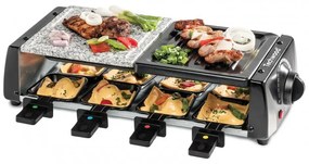 Gratar raclette Techwood TRGP-896, 1200W, Termostat, 8 mini raclette, Protectie dubla, Negru