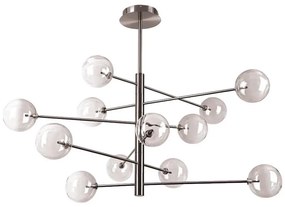 Lustră LED pe tijă Ideal Lux EQUINOXE 12xG4/2W/230V d. 128,1 cm crom/transparent