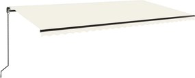 vidaXL Copertină retractabilă manual cu LED, crem, 600x350 cm