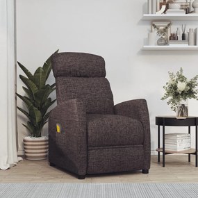 289711 vidaXL Fotoliu de masaj, maro închis, material textil