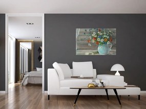 Tablou - Pictură în ulei, flori de câmp (90x60 cm)