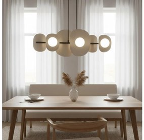 Candelabru suspendat pe cablu ELEMENTI 6xG9/8W/230V bej